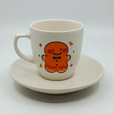 GÜLEN KURABİYE ADAM MUTLU YILLAR-KLASİK TÜRK KAHVESİ FİNCANI - TRANSPARAN GÖVDE - 1