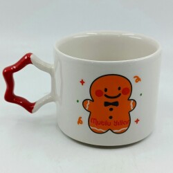 GÜLEN KURABİYE ADAM MUTLU YILLAR-YILDIZ KUPA - KIRMIZI SAP - 