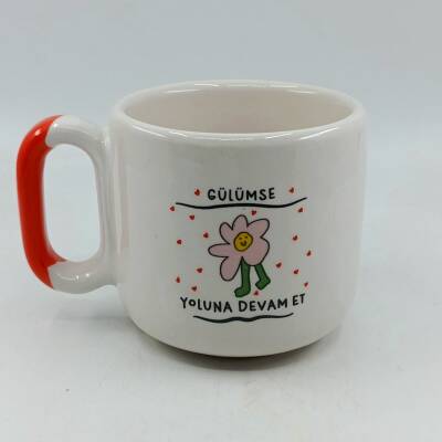 GÜLÜMSE YOLUNA DEVAM ET-ARYA ÇAY FİNCANI - TURUNCU SAP - 1