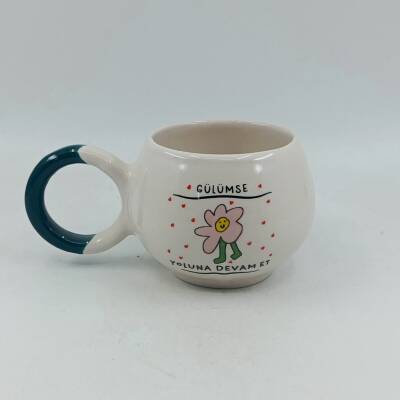 GÜLÜMSE YOLUNA DEVAM ET-BALONCUK KUPA - YEŞİL SAP - 1