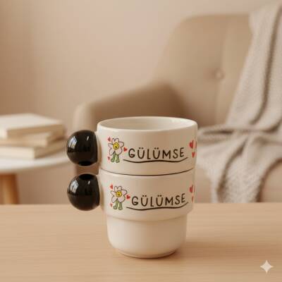 GÜLÜMSE YOLUNA DEVAM ET-İKİLİ PUNTO ESPRESSO - SİYAH SAP - 1