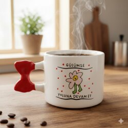 GÜLÜMSE YOLUNA DEVAM ET-KURDELE KUPA - KIRMIZI SAP - 