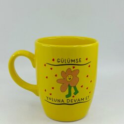 GÜLÜMSE YOLUNA DEVAM ET-OVAL KUPA - SARI SAP SARI GÖVDE SARI İÇ - 