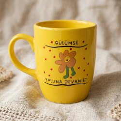 GÜLÜMSE YOLUNA DEVAM ET-OVAL KUPA - SARI SAP SARI GÖVDE SARI İÇ - 