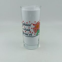 GÜLÜMSE YOLUNA DEVAM ET-RAKI BARDAĞI - ŞEFFAF - 