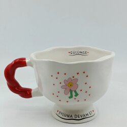 GÜLÜMSE YOLUNA DEVAM ET- SET-BALERİN KUPA - KIRMIZI SAP - 