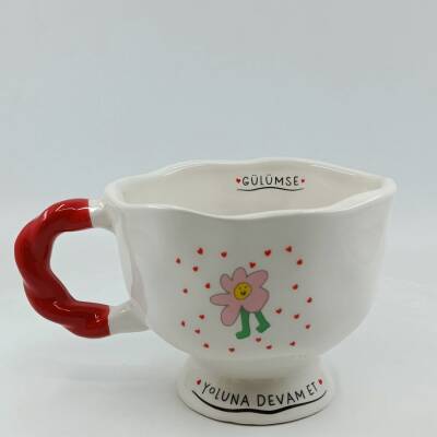 GÜLÜMSE YOLUNA DEVAM ET- SET-BALERİN KUPA - KIRMIZI SAP - 1