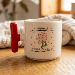 GÜLÜMSE YOLUNA DEVAM ET-T KUPA - KIRMIZI SAP - 