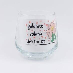 GÜLÜMSE YOLUNA DEVAM ET-VİSKİ BARDAĞI - ŞEFFAF - 1