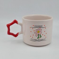 GÜLÜMSE YOLUNA DEVAM ET-YILDIZ KUPA - KIRMIZI SAP - 