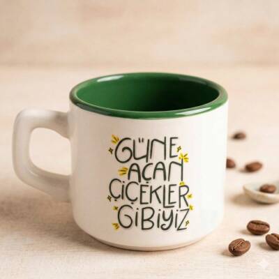 GÜNE AÇAN ÇİÇEKLER GİBİYİZ-VENUS KUPA - YEŞİL İÇ - 1