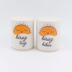 GÜNEŞ BİRAZ TUZ & GÜNEŞ BİRAZ BİBER-SİLİNDİR SERAMİK TUZLUK & BİBERLİK - SİLİNDİR SERAMİK TUZLUK & BİBERLİK - 