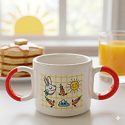 GÜNEŞ KARELİ & TAVŞAN KARELİ-ÇOCUK KUPA - TURUNCU SAP - 