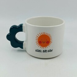 GÜZEL BİR GÜN-PAPATYA KUPA - YEŞİL SAP - 