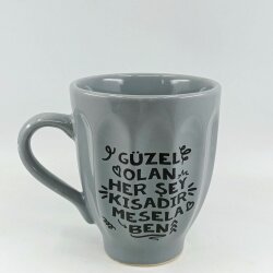 GÜZEL OLAN HER ŞEY KISADIR-KAMPANYALI KUPA - UZUN FORM GRİ - 
