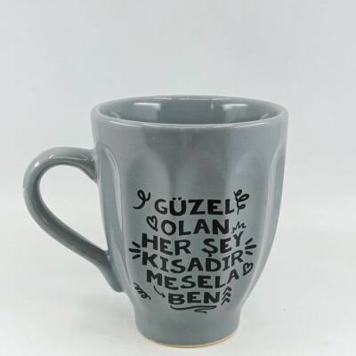 GÜZEL OLAN HER ŞEY KISADIR-KAMPANYALI KUPA - UZUN FORM GRİ - 1