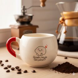 GÜZELİN MİYİM GERÇEKTEN?-BALON KUPA - KIRMIZI SAP - 