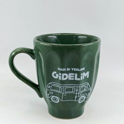 HADİ Bİ YERLERE GİDELİM-KAMPANYALI KUPA - UZUN FORM YEŞİL - 