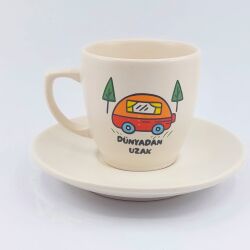 HADİ GİDELİM DODDLE-KLASİK TÜRK KAHVESİ FİNCANI - TRANSPARAN GÖVDE - 