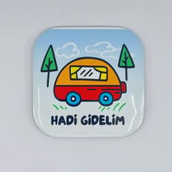 HADİ GİDELİM DODDLE-PARLAK BARDAK ALTLIĞI - TEKLİ - 