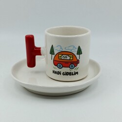 HADİ GİDELİM DODDLE-T TÜRK KAHVESİ FİNCANI - TURUNCU SAP - 