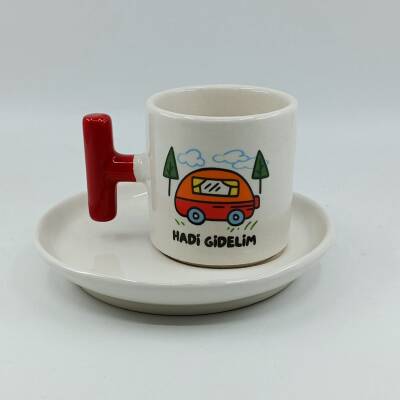 HADİ GİDELİM DODDLE-T TÜRK KAHVESİ FİNCANI - TURUNCU SAP - 1