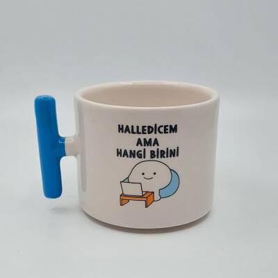 HALLEDİCEM AMA HANGİ BİRİNİ QUBY-T KUPA - AÇIK MAVİ SAP - 1