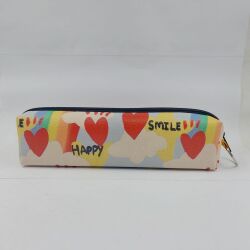 HAPPY SMİLE HEART-DERİ KALEM KUTU - TEKLİ - 