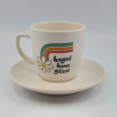 HAYAT BANA GÜZEL-KLASİK TÜRK KAHVESİ FİNCANI - TRANSPARAN - 1