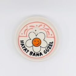 HAYAT BANA GÜZEL-YUVARLAK SERAMİK NOTLUK - TRANSPARAN GÖVDE - 