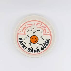 HAYAT BANA GÜZEL-YUVARLAK SERAMİK NOTLUK - TRANSPARAN GÖVDE - 1