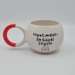 HAYATIMDAKİ EN GÜZEL ŞEYSİN-BALONCUK KUPA - KIRMIZI SAP - 