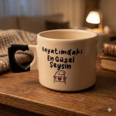 HAYATIMDAKİ EN GÜZEL ŞEYSİN-KALP KUPA - SİYAH SAP - 1