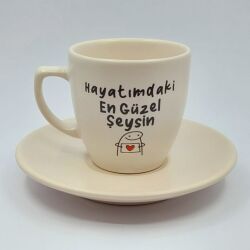 HAYATIMDAKİ EN GÜZEL ŞEYSİN-KLASİK TÜRK KAHVESİ FİNCANI - TRANSPARAN GÖVDE - 