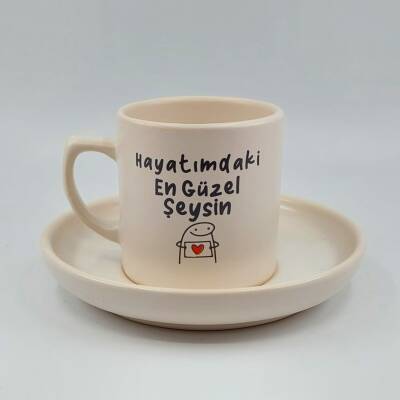 HAYATIMDAKİ EN GÜZEL ŞEYSİN-VENÜS TÜRK KAHVESİ FİNCANI - TRANSPARAN GÖVDE - 1