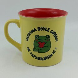 HAYATINA BÖYLE GİRSEM-İDA KUPA - SARI SAP SARI GÖVDE KIRMIZI İÇ - 