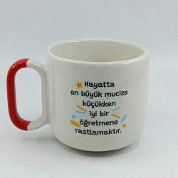 HAYATTAKİ EN BÜYÜK MUCİZE-ARYA ÇAY FİNCANI - KIRMIZI SAP - 