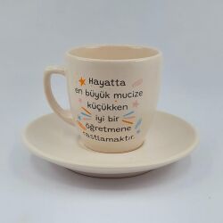 HAYATTAKİ EN BÜYÜK MUCİZE-KLASİK TÜRK KAHVESİ FİNCANI - TRANSPARAN - 