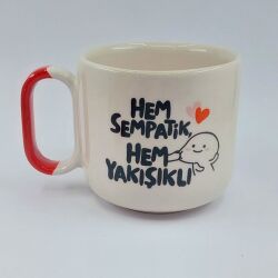 HEM SEMPATİK HEM YAKIŞIKLI - ARYA ÇAY FİNCANI - KIRMIZI SAP - 