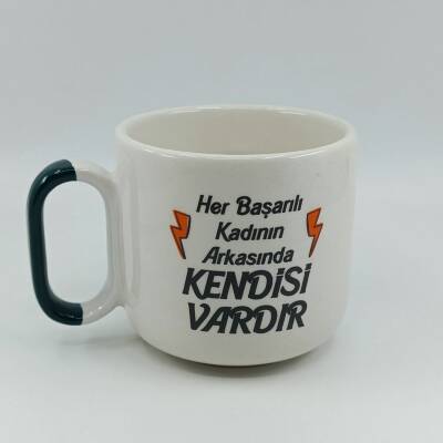 HER BAŞARILI KADININ ARKASINDA - ARYA ÇAY FİNCANI - YEŞİL SAP - 1