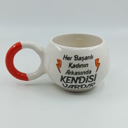 HER BAŞARILI KADININ ARKASINDA - BALONCUK KUPA - TURUNCU SAP - 