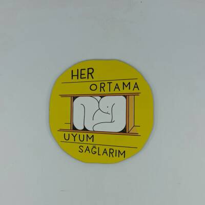 HER ORTAMA UYARIM -AHŞAP BARDAK ALTLIĞI - TEKLİ - 1