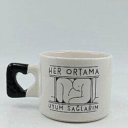 HER ORTAMA UYARIM -KALP KUPA - SİYAH SAP - 