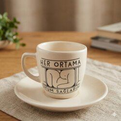 HER ORTAMA UYARIM -KLASİK TÜRK KAHVESİ FİNCANI - TRANSPARAN GÖVDE - 