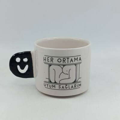 HER ORTAMA UYARIM -SMİLE KUPA - SİYAH SAP - 1