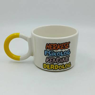 HERKESE PSİKOLOG KENDİNE - DÜĞÜM KUPA - SARI SAP - 1
