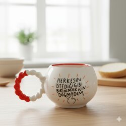 HERKESİN İSTEDİĞİ GİBİ BİRİ OLMAK-BALONCUK KUPA - TURUNCU SAP - 