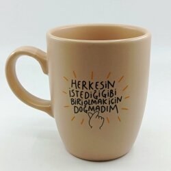 HERKESİN İSTEDİĞİ GİBİ BİRİ OLMAK-OVAL KUPA - PEMBE SAP PEMBE GÖVDE PEMBE İÇ - 