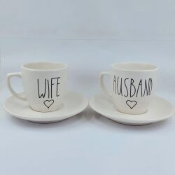 HUSBAND & WİFE-İKİLİ TÜRK KAHVESİ FİNCANI - TRANSPARAN - 1