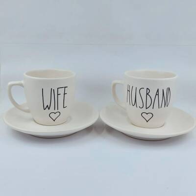 HUSBAND & WİFE-İKİLİ TÜRK KAHVESİ FİNCANI - TRANSPARAN - 1